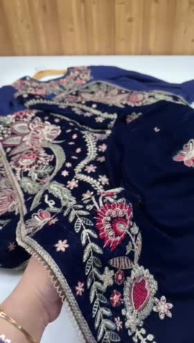 Stitched Velvet Embroidered Shawl 3pcs