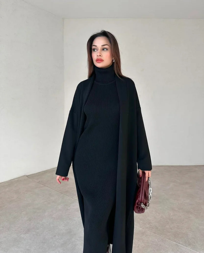 High Neck 3pc Gown Set