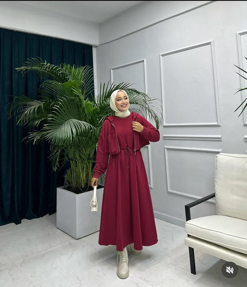 Women Frock With Zipper Jacket