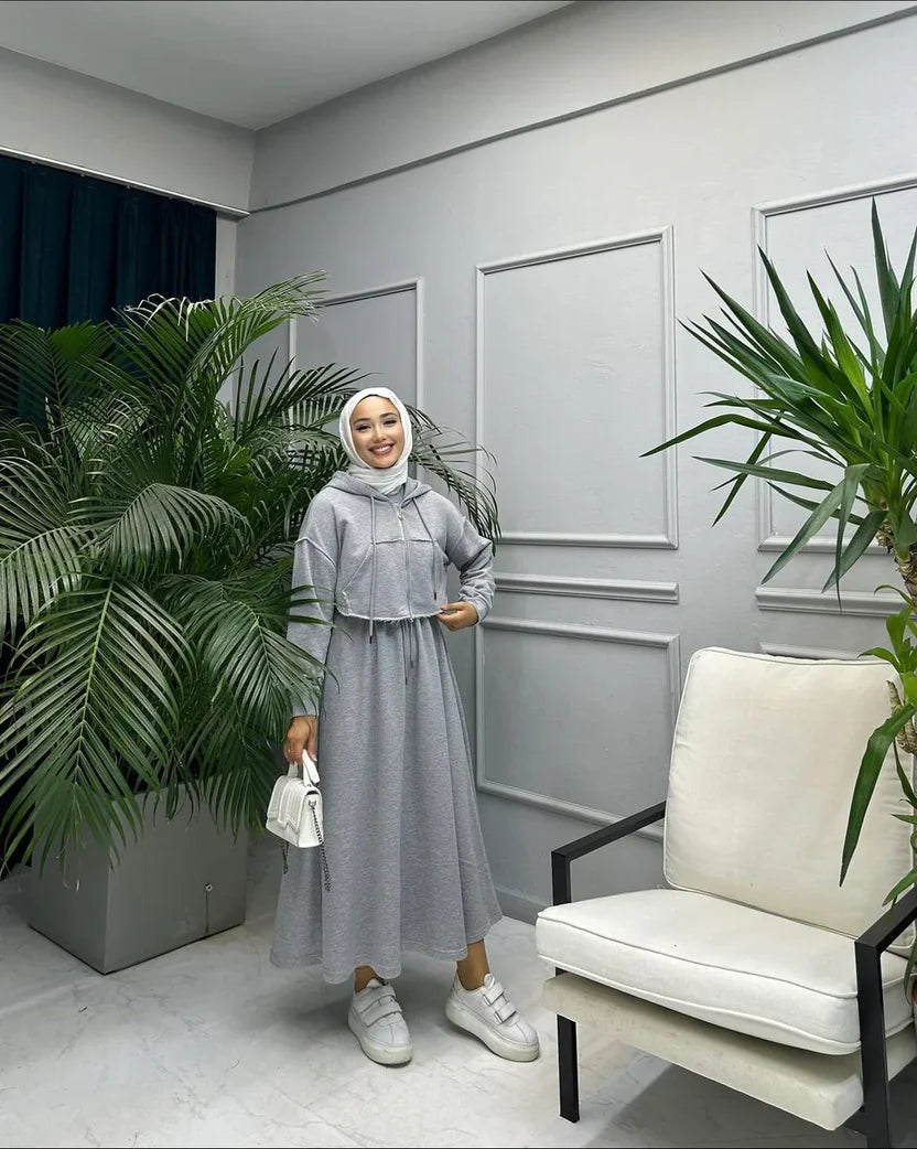 Women Frock With Zipper Jacket