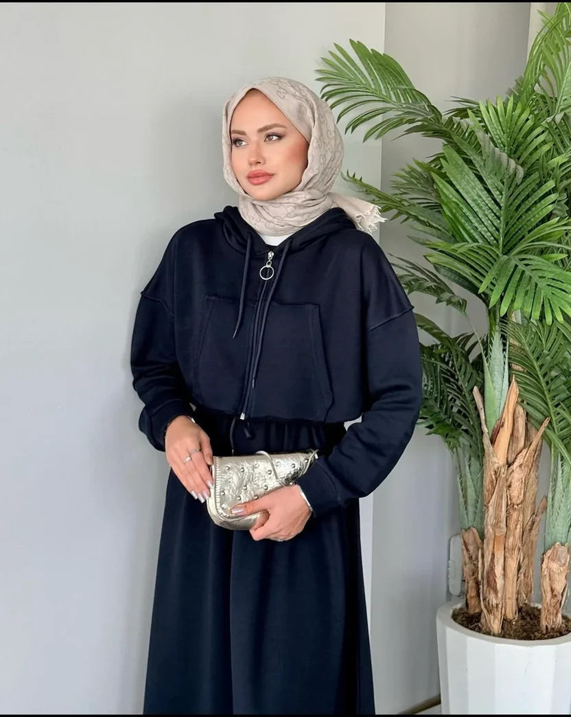 Women Frock With Zipper Jacket