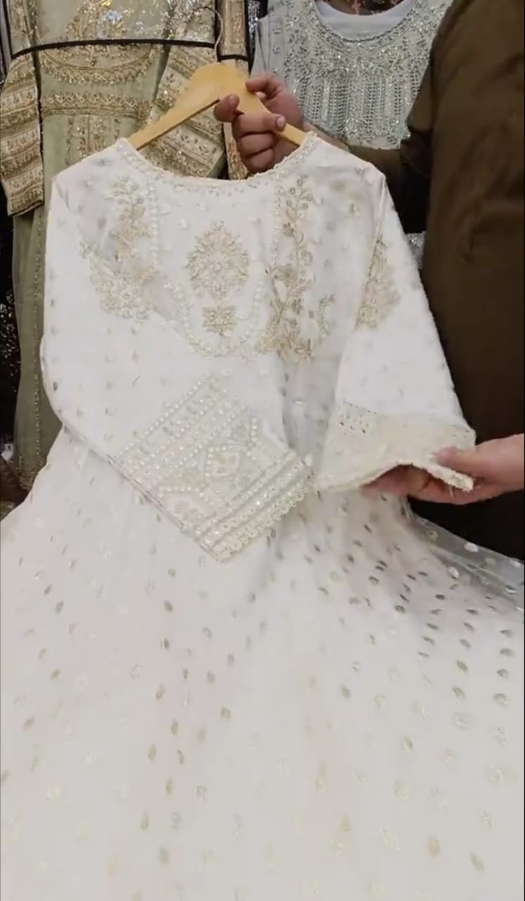 Embroidered Frock 3Pc Set