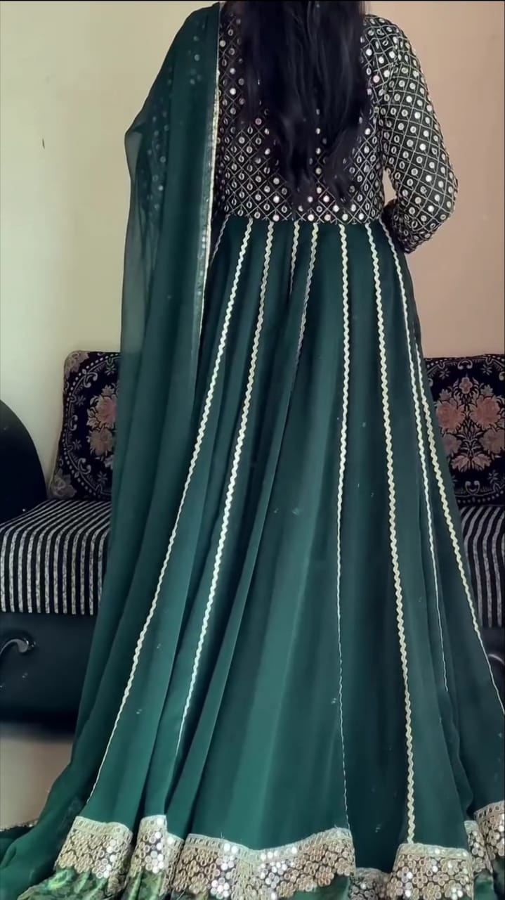 Elegant Embroidered Frock 3 pc Set