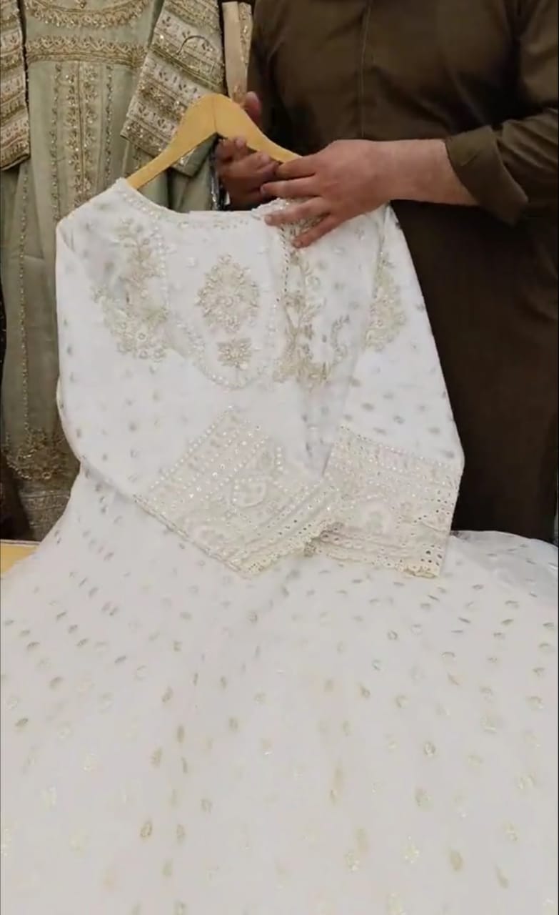 Embroidered Frock 3Pc Set