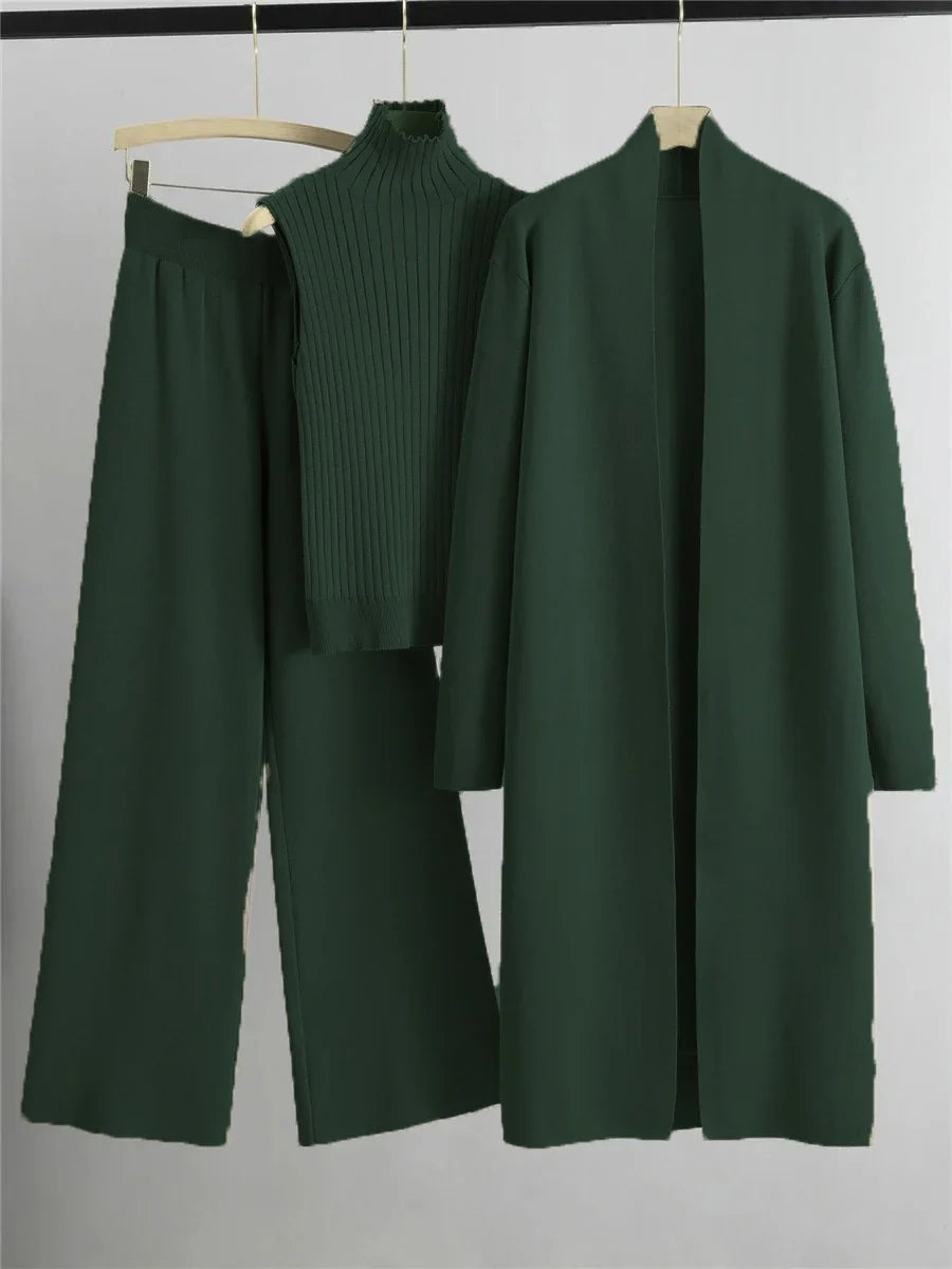 Double Gown Fleece 3Pcs Set