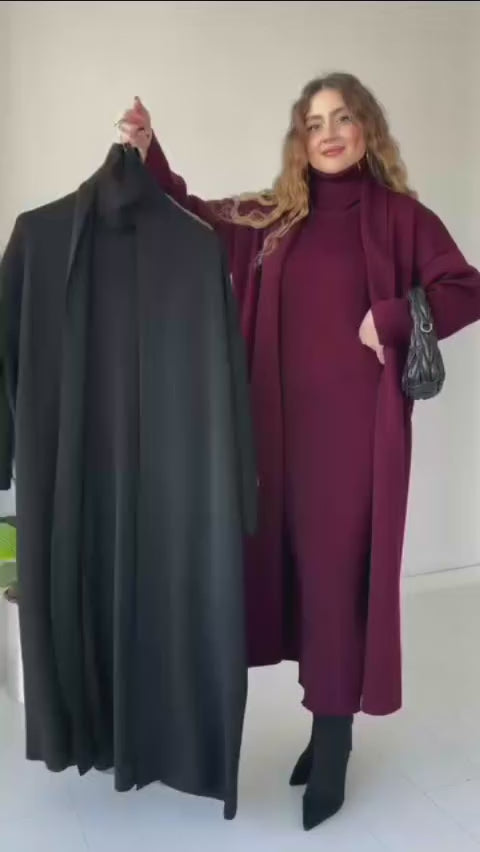 High Neck 3pc Gown Set