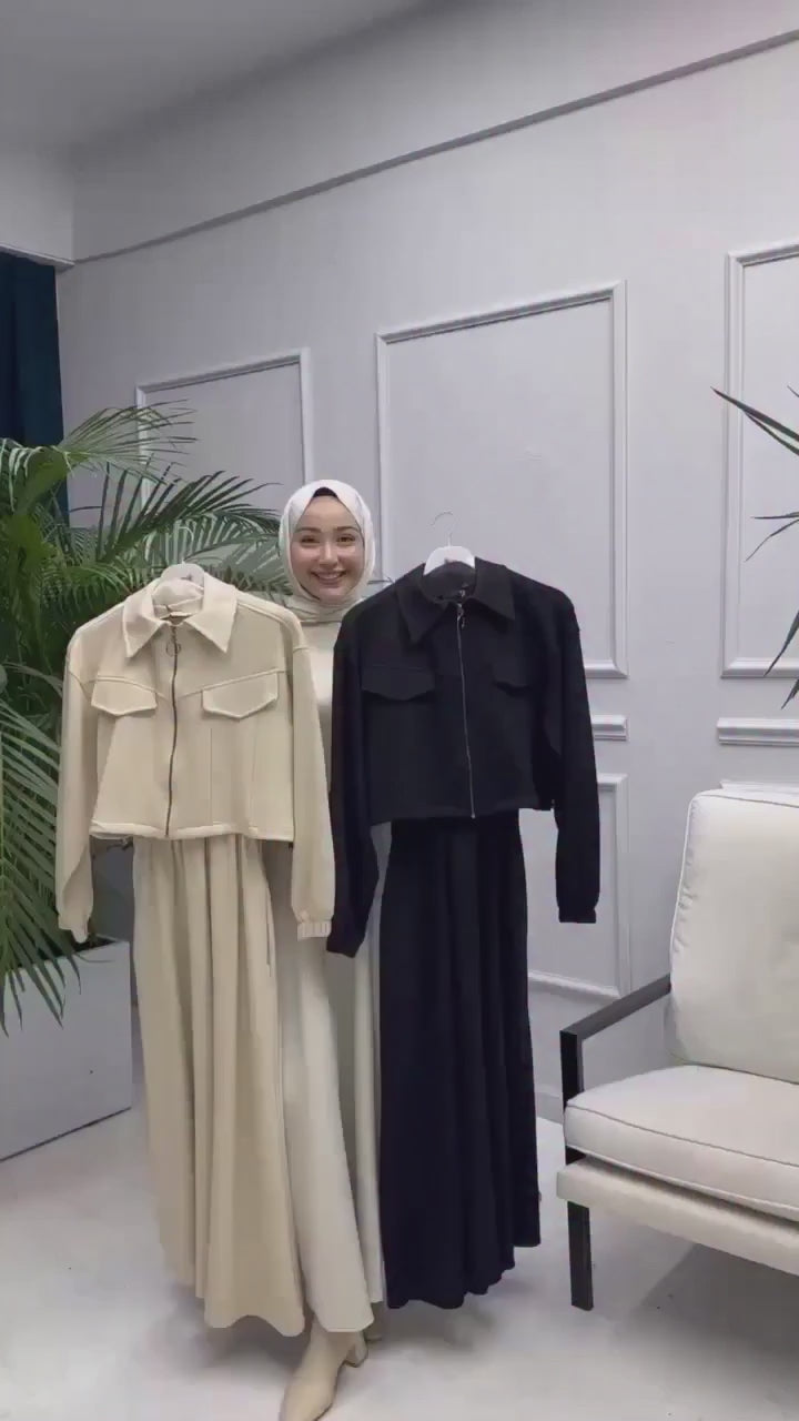 Women Frock With Zipper Jacket