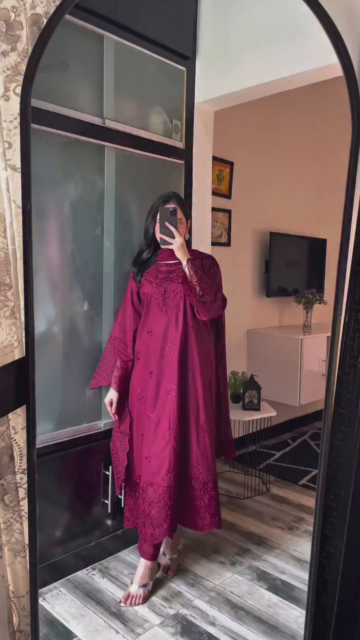 Royal Elegance 3PC Embroidered Suit