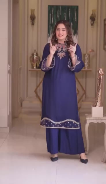 Stitched Velvet Embroidered Shawl 3pcs